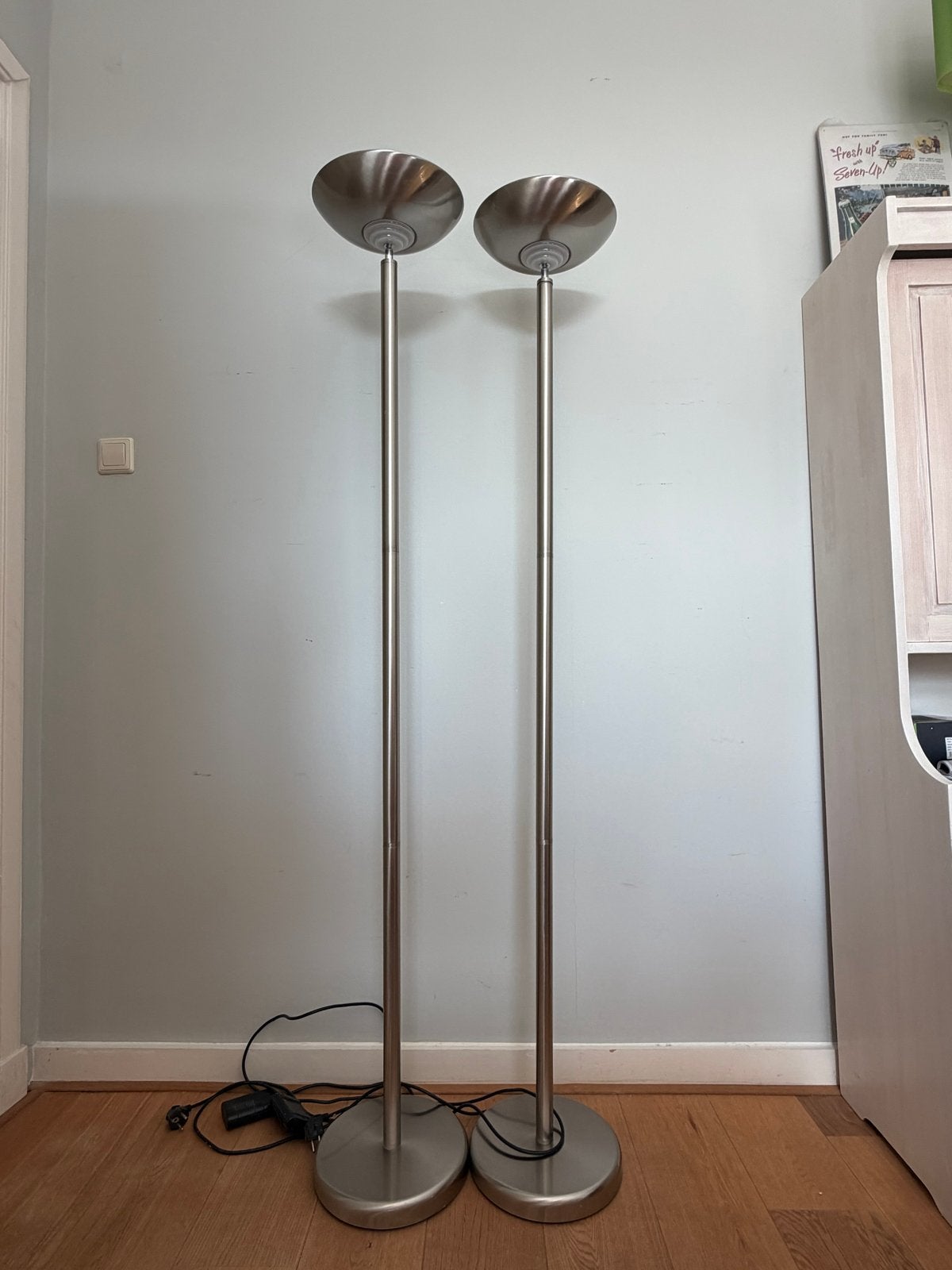 Mooie zware staande vloerlampen, 1.77m hoog, Ophalen, Gebruikt, Overige fittingen, Metaal
