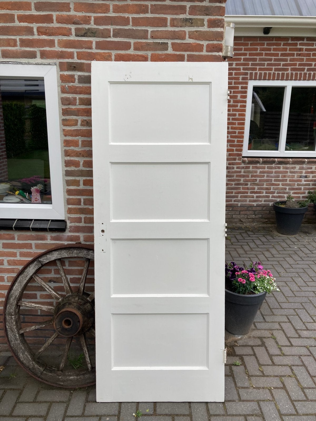 Antieke paneeldeur 77 x 201 cm, Ophalen, Minder dan 80 cm, Binnendeur, 200 tot 215 cm