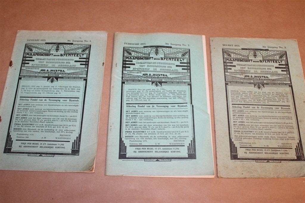 Maandschrift voor Bijenteelt - 3 nrs. uit 1933 !!, Ophalen of Verzenden, Zo goed als nieuw