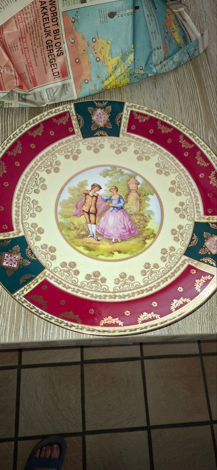 wandbord porselein, Ophalen of Verzenden