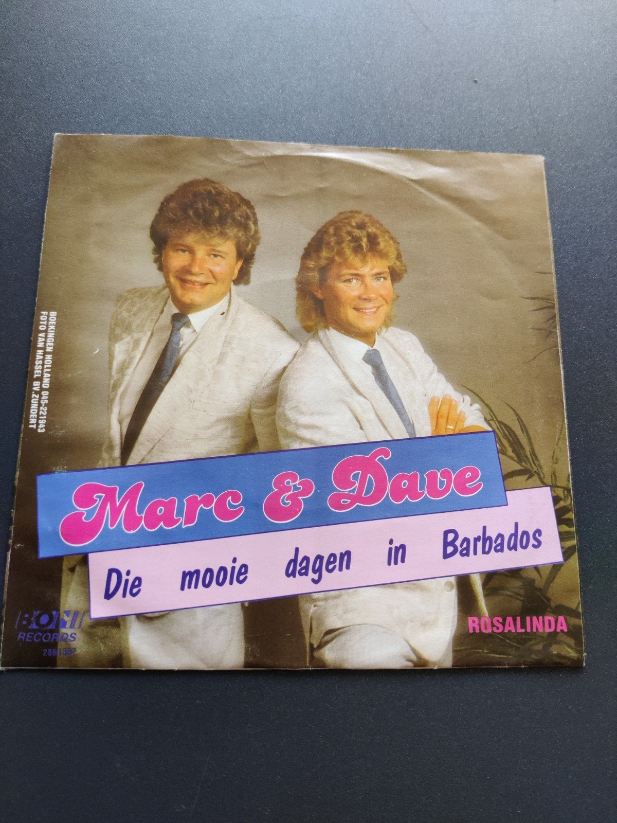 Marc & Dave - Die mooie dagen in Barbados / Rosalinda, Ophalen of Verzenden, Zo goed als nieuw, Overige formaten, Levenslied of Smartlap