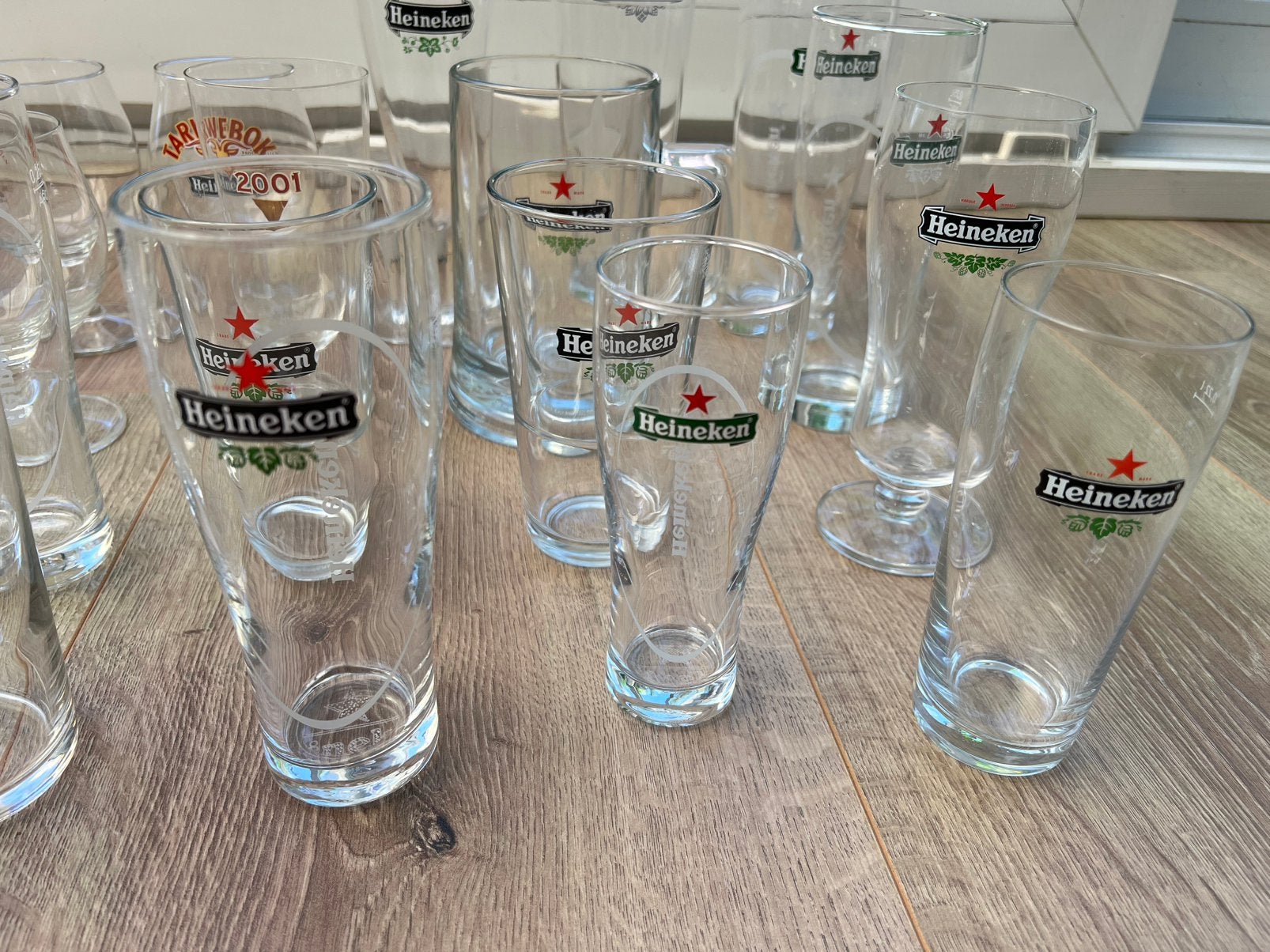24 Heineken glazen, Verzamelen, Ophalen, Gebruikt, Glas of Glazen, Heineken