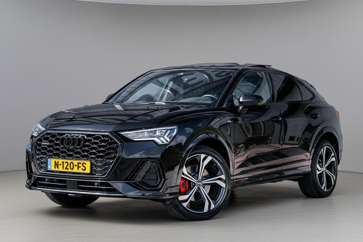 Audi Q3 Sportback 40 TFSI quattro S-Line 1e-eig|Pano|Bang&Ol, Auto's, Audi, Gebruikt, 1984 cc, Zwart, Leder