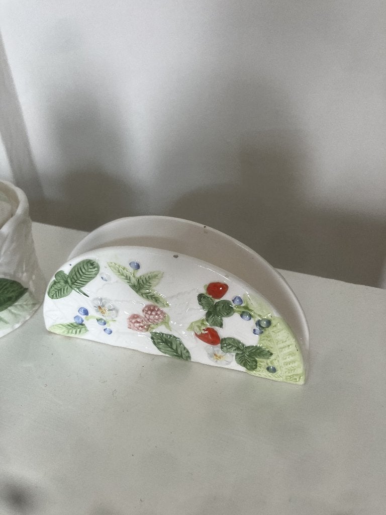 Een mooie suikerpot en servethouder Majolica stijl, Huis en Inrichting, Keuken | Servies, Overige typen, Ophalen of Verzenden