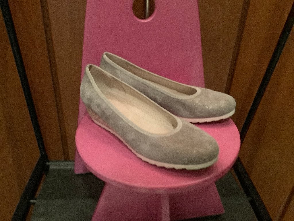 Prachtige Gabor schoenen/ instappers/ ballerina’s, 7G(40,5)., Gabor, Zo goed als nieuw, Grijs, Ballerina's