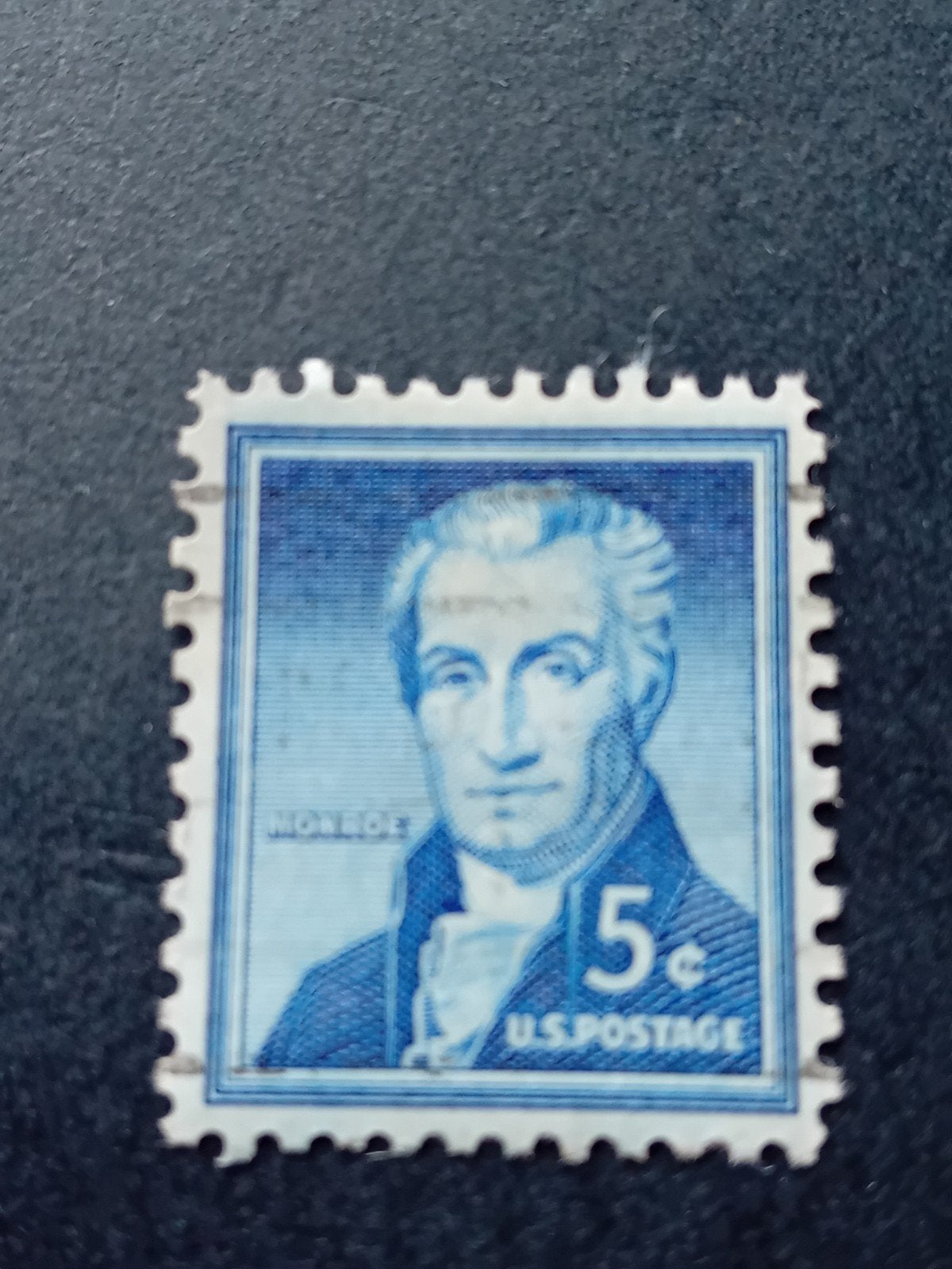 Amerikaanse postzegel James Monroe 5 cent, Ophalen of Verzenden, Na 1940, Gestempeld