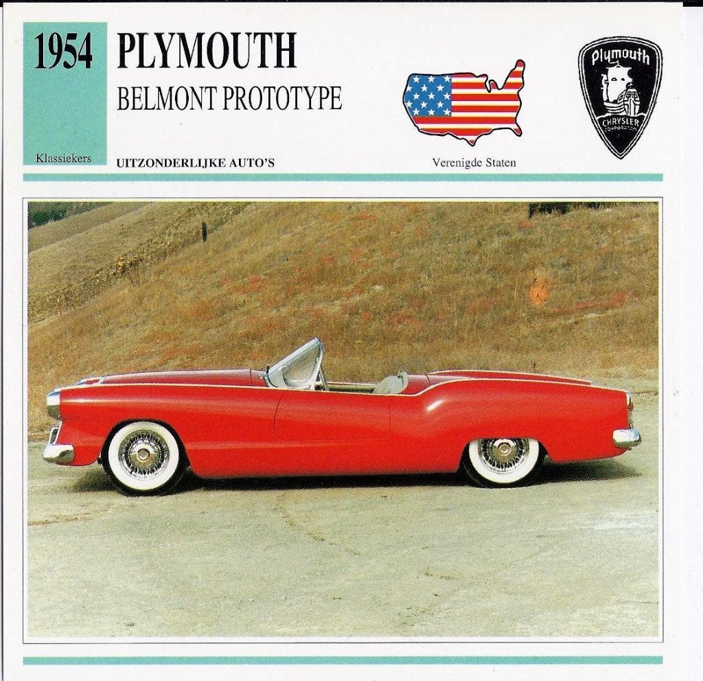 V2 autokaart plymouth belmont prototype, Ophalen of Verzenden, Zo goed als nieuw, Auto's