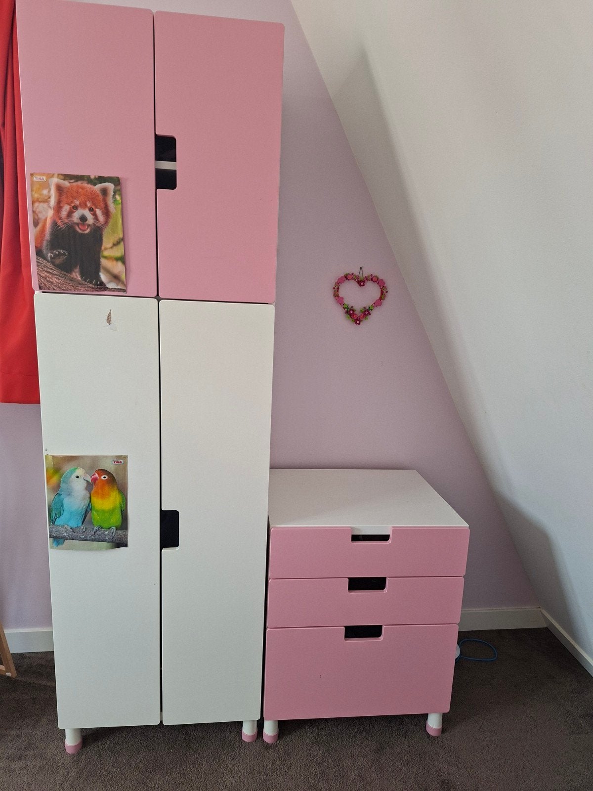 Ikea kledingkast (Stuva) roze/wit, Ophalen, 50 tot 70 cm, Minder dan 75 cm, 105 cm of meer