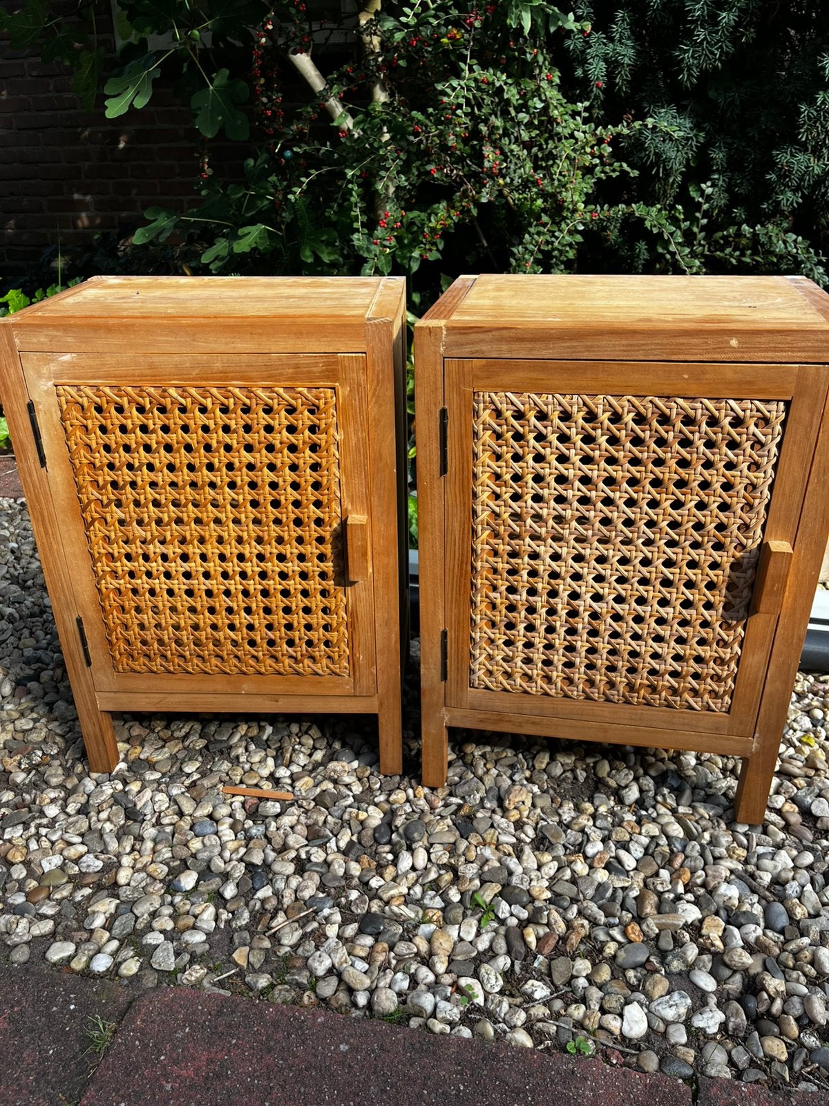 Bamboe nachtkastjes, Ophalen of Verzenden, Zo goed als nieuw, Minder dan 45 cm, Minder dan 55 cm
