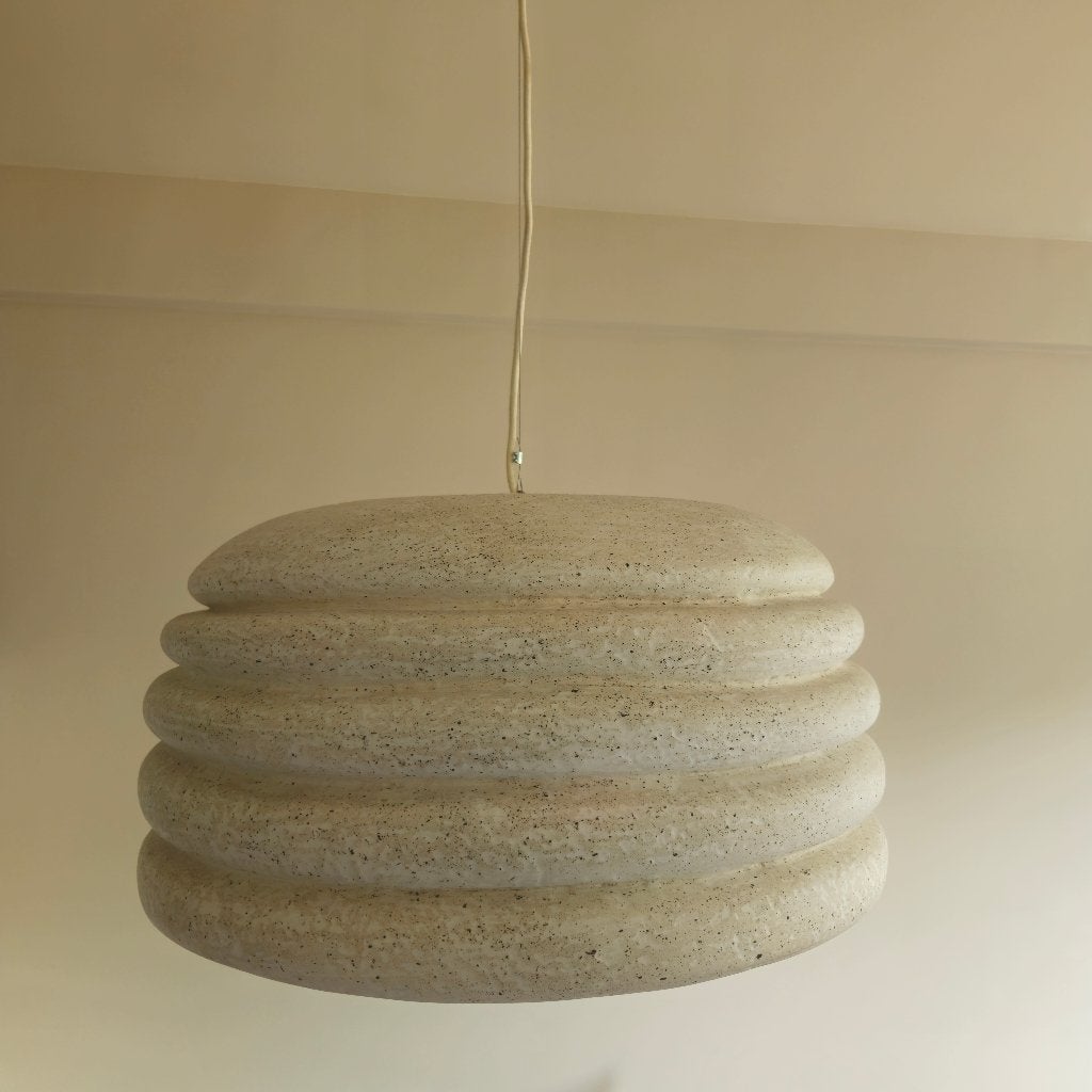 La Nena betonlook Hanglamp, handgemaakt, Ophalen, Betonlook handgemaakt, Natuurlijk materiaal, E27 (groot)