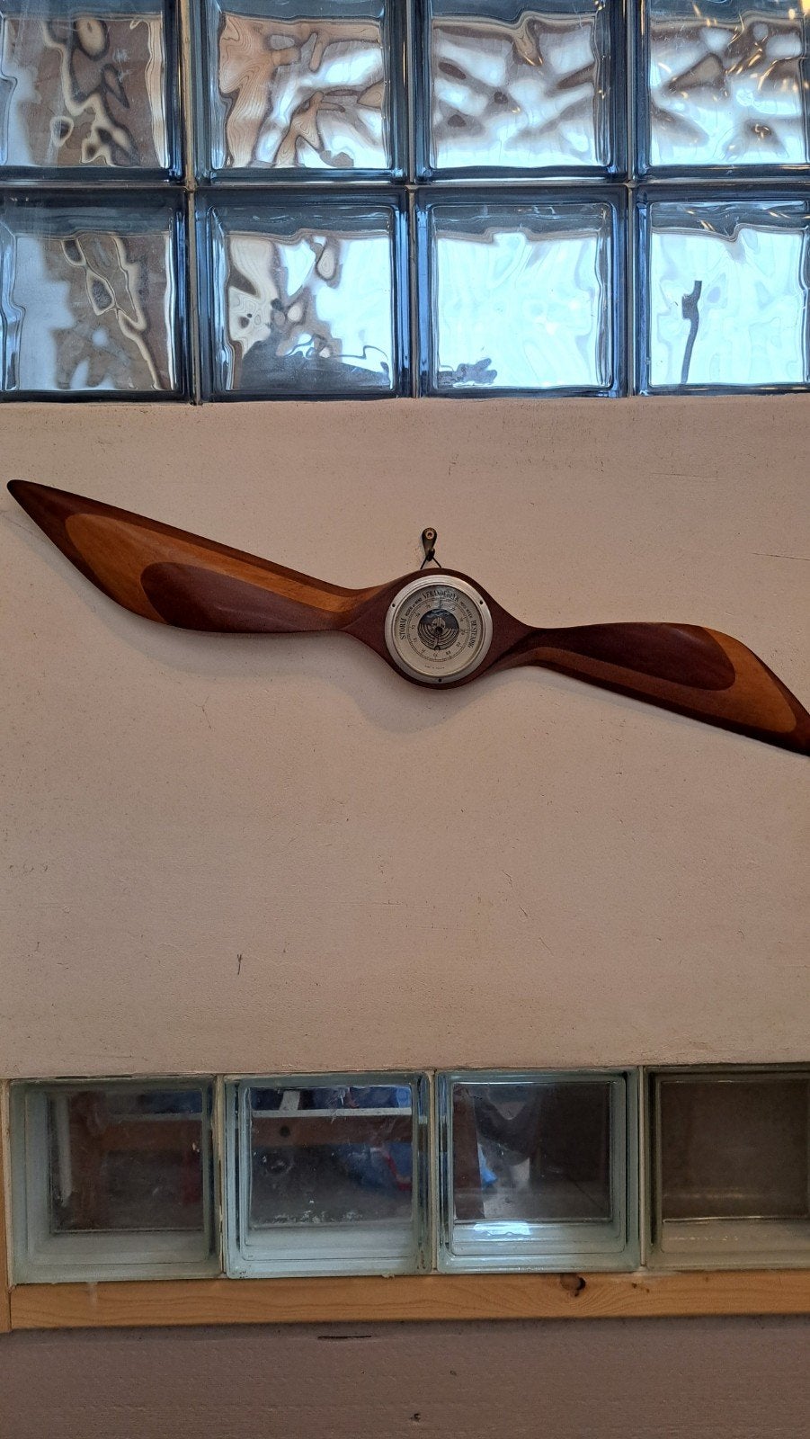 Vintage Montagne Barometer - Houten Vliegtuigpropeller, Ophalen of Verzenden, Gebruikt, Barometer