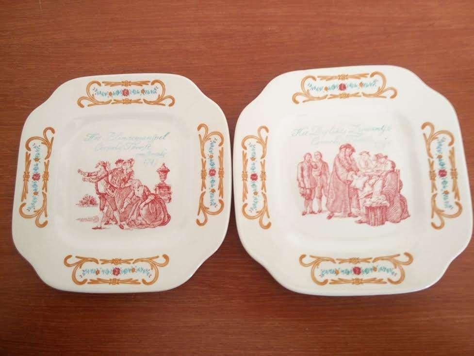 2 gebakbordjes, Boch uit La Louvière, België, Antiek en Kunst, Ophalen of Verzenden