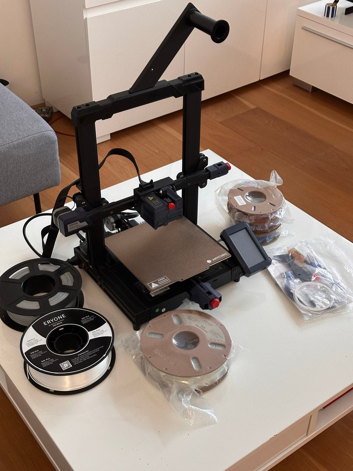 Anycubic Kobra 3D-printer + 6 PLA filamenten, Computers en Software, 3D Printers, Ophalen, Zo goed als nieuw