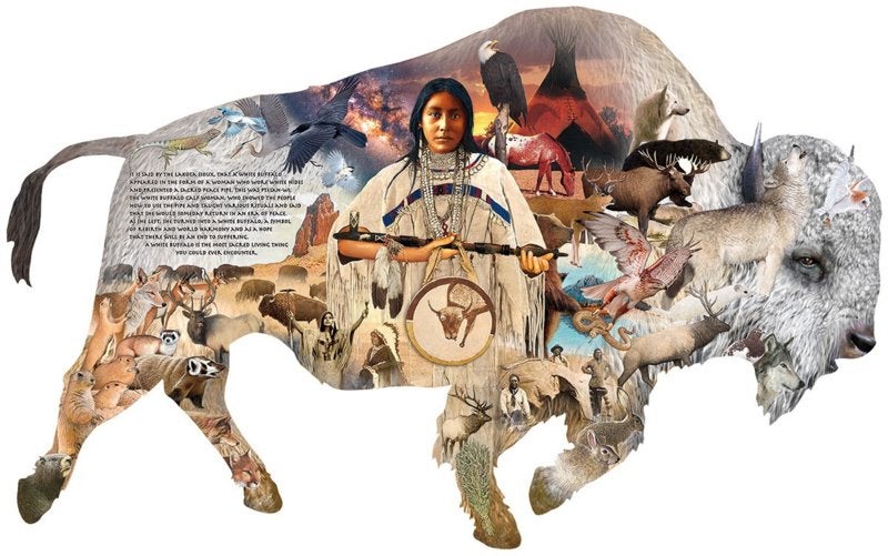 SunsOut - The White Buffalo - 1000 stukjes  Vormpuzzel, Ophalen of Verzenden, 500 t/m 1500 stukjes, Nieuw, Legpuzzel