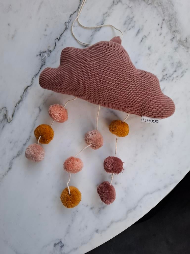 Liewood Mobiel Wolk met Pompons - Roze/Oker, Ophalen, Gebruikt, Wanddecoratie