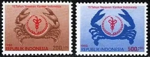 Indonesie 1992 - ZBL1495-1496 - Kankerbestrijding  - ao, Verzenden, Postfris, Zuidoost-Azië