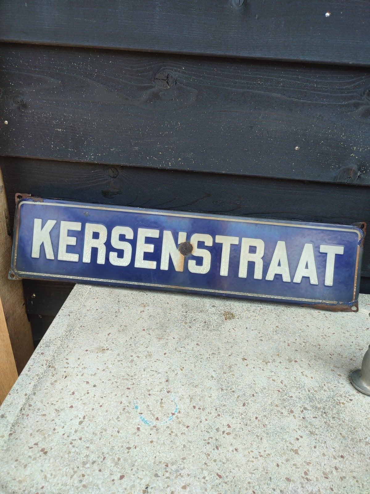 Emaille straatnaambord: Kersenstraat, Antiek en Kunst, Ophalen of Verzenden