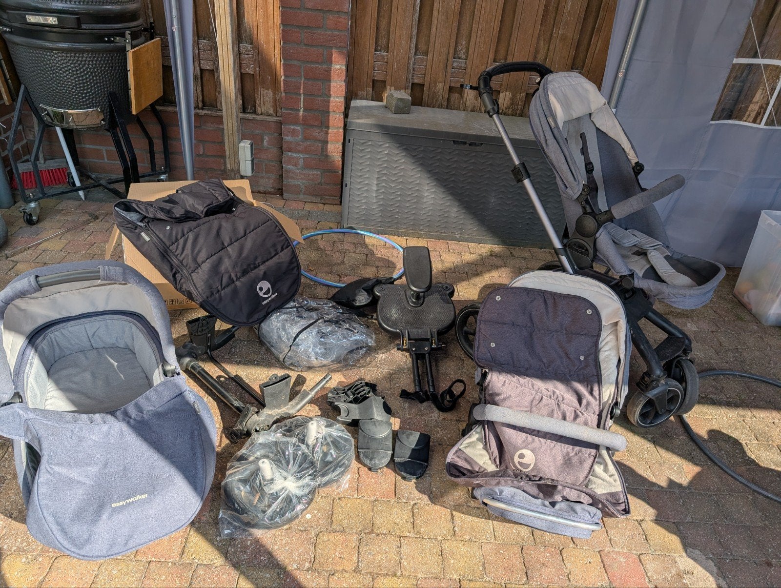 easywalker Harvey duowagen zeer compleet, Kinderen en Baby's, Kinderwagens en Combinaties, Gebruikt, Combiwagen, Verstelbare duwstang