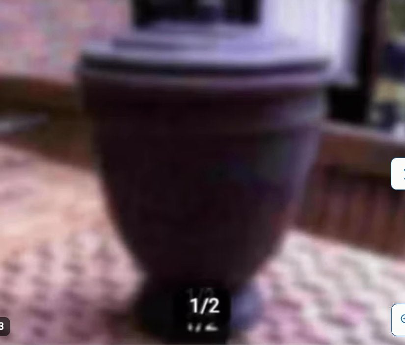 Stenen pot H 26 cm Br 23 cm donkrbruin., Steen, Rond, Ophalen of Verzenden, Zo goed als nieuw