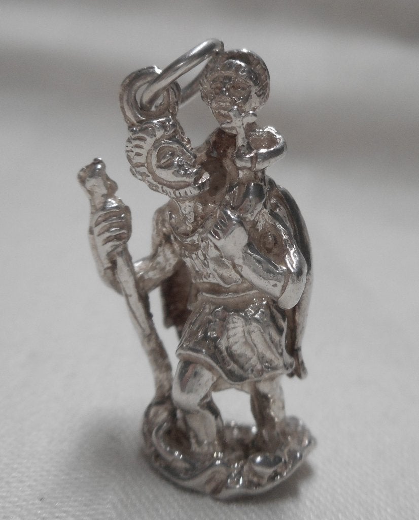 Prachtige zilveren vintage Christoffel hanger nr.1017, Verzamelen, Religie, Verzenden, Zo goed als nieuw, Sieraad, Christendom | Katholiek