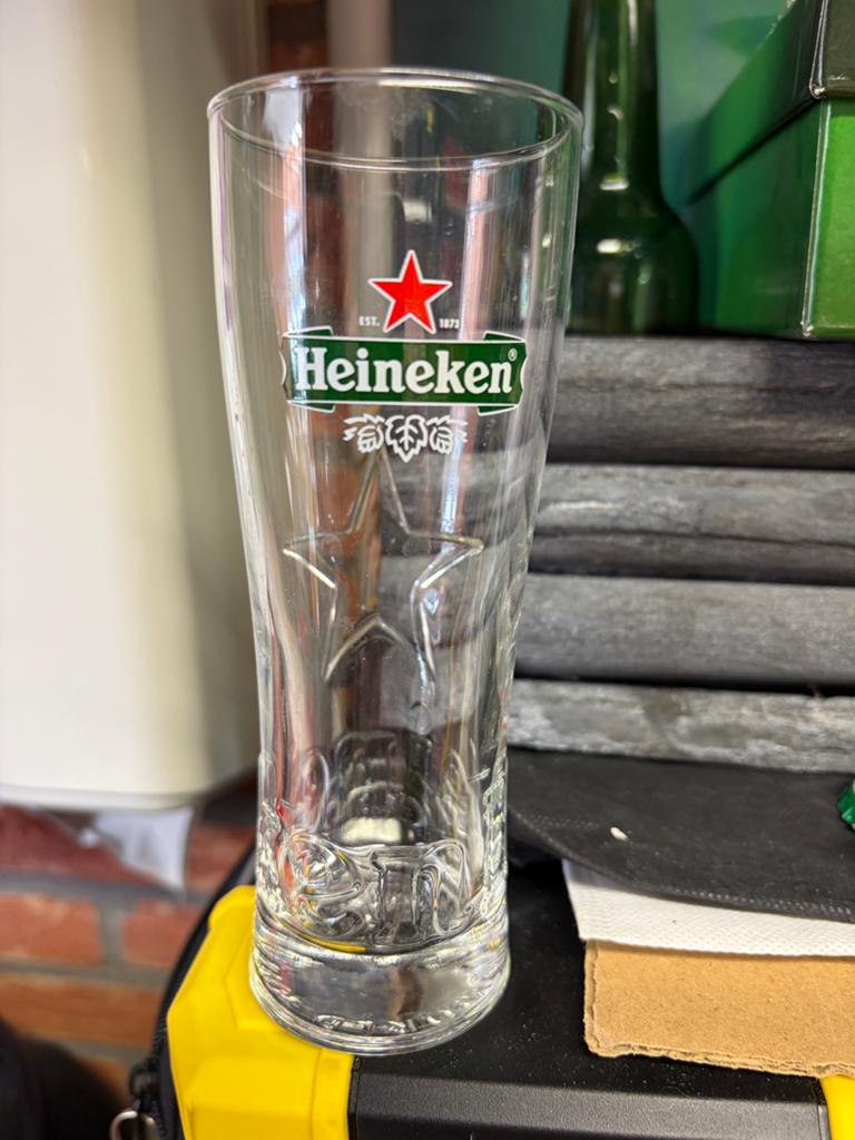 Heineken glas 0.2 cl geen dubbeldruk, Ophalen, Zo goed als nieuw, Glas of Glazen, Heineken