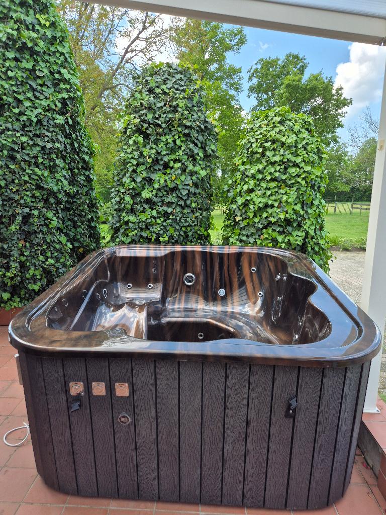 HOTTUB ACRIL VIERKANT MET HOUT KACHEL 20 COMBI JET 1300LTR, Ophalen, EUROGRAVIS, Nieuw, Rv@eurogravis.eu