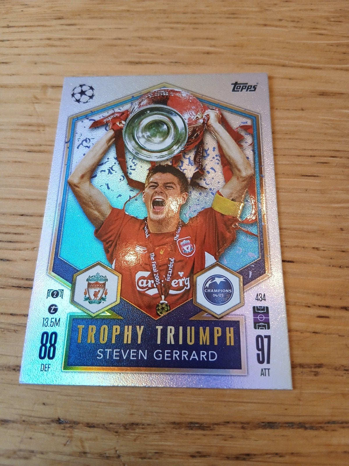 Topps Match Attax Steven Gerrard Liverpool Champions League, Ophalen of Verzenden, Zo goed als nieuw, Buitenlandse clubs, Spelerskaart