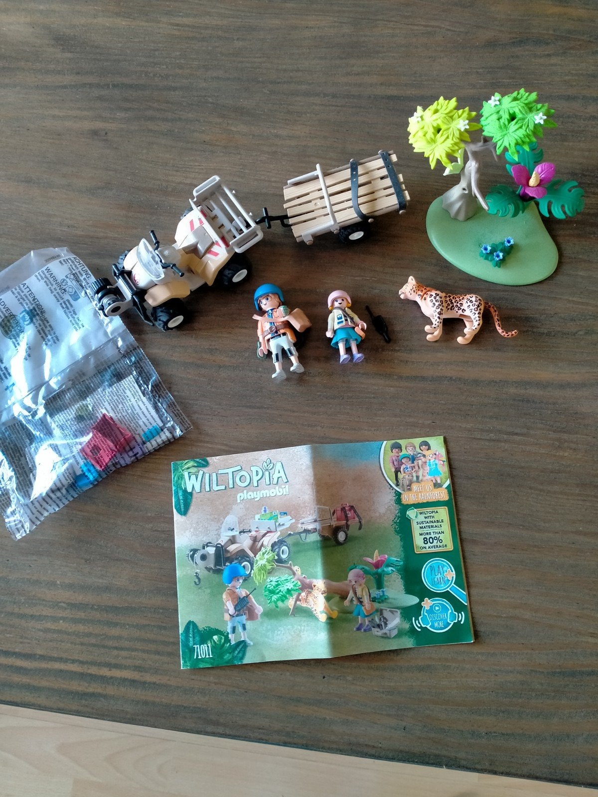 Playmobil Wiltopia 71011: Quad met aanhanger en luipaard, Kinderen en Baby's, Speelgoed | Playmobil, Wild life, Complete set, Ophalen of Verzenden