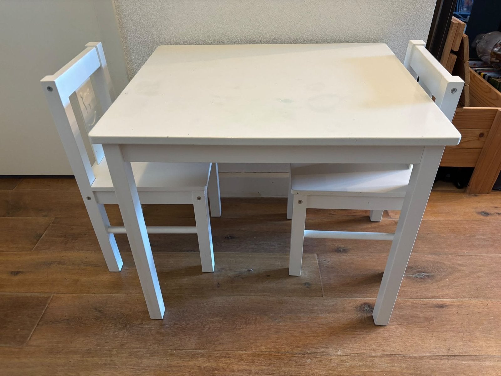 IKEA Kinder tafel met 2 stoeltjes - wit, Ophalen, Gebruikt, Tafel(s) en Stoel(en)