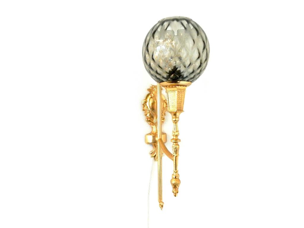 Vintage Wandlamp lamp jaren 80 glas goud, Ophalen of Verzenden, Huis en Inrichting