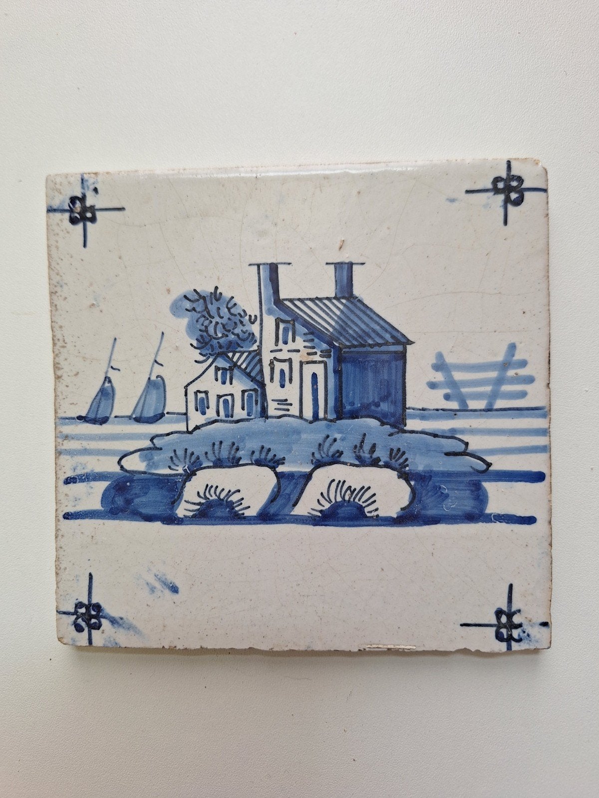 Oud Hollandse Wandtegel - Blauw Wit - 13x13 cm, Ophalen of Verzenden