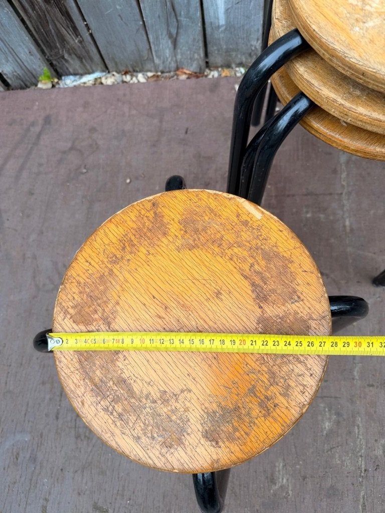 Retro tabouretten / krukken / zwart ( 34 op voorraad), Huis en Inrichting, Krukjes, Ophalen of Verzenden, Gebruikt, Hout