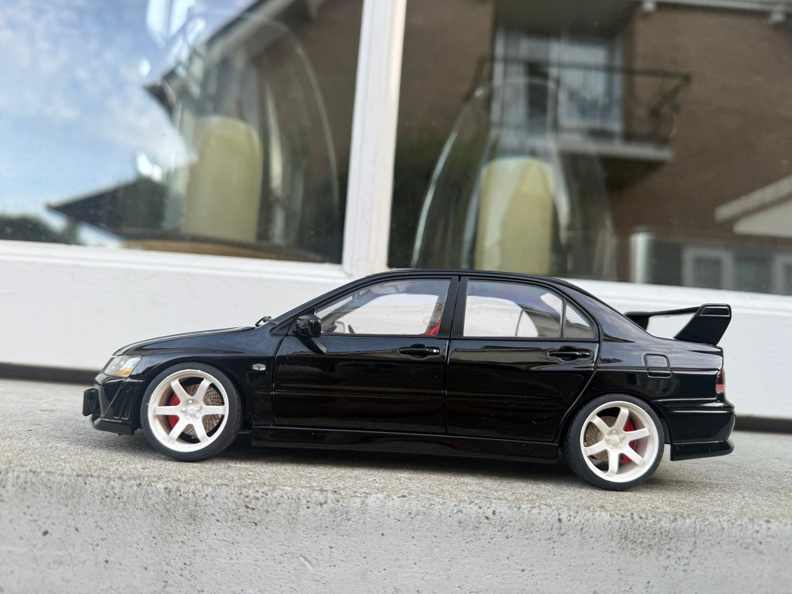 1:18 Mitsubishi Lancer Evo 7 Japanese Tuning 2004 Autoart, Hobby en Vrije tijd, Modelauto's | 1:18, Gebruikt, Auto, Autoart, Ophalen of Verzenden