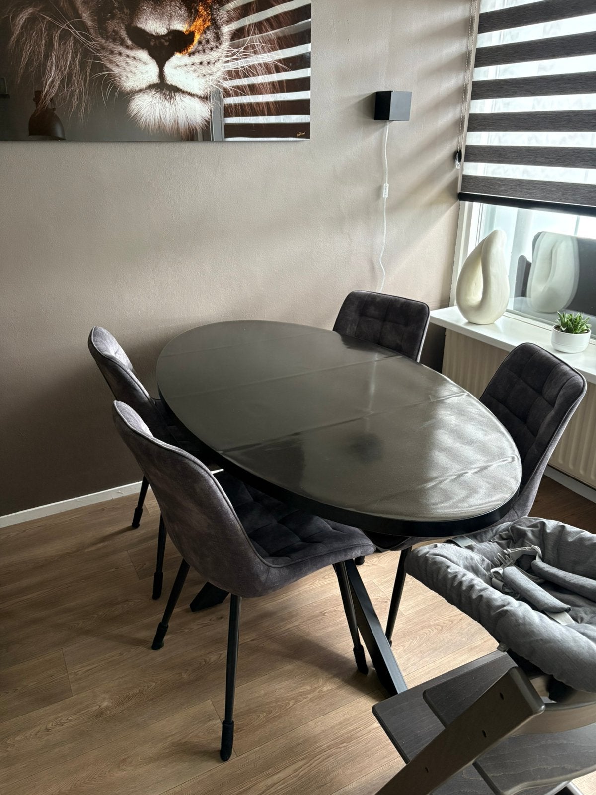 Aq living ovale eettafel 160cm, Huis en Inrichting, Tafels | Eettafels, Ophalen, 50 tot 100 cm, Zo goed als nieuw, 150 tot 200 cm
