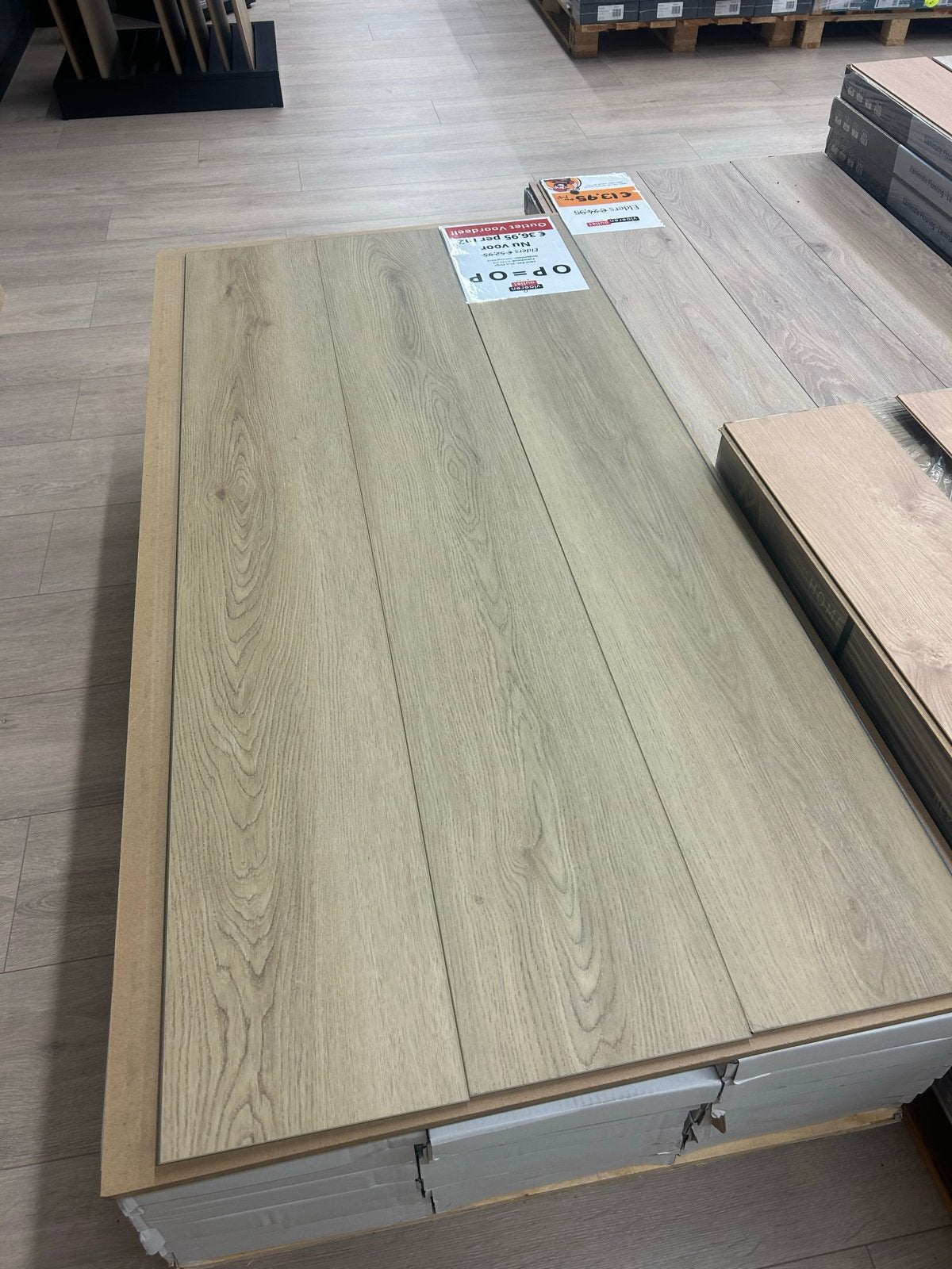 42,66m2 Click PVC naturel eiken met geïntegreerde ondervloer, Ophalen, Kunststof, 50 tot 150 cm, Nieuw