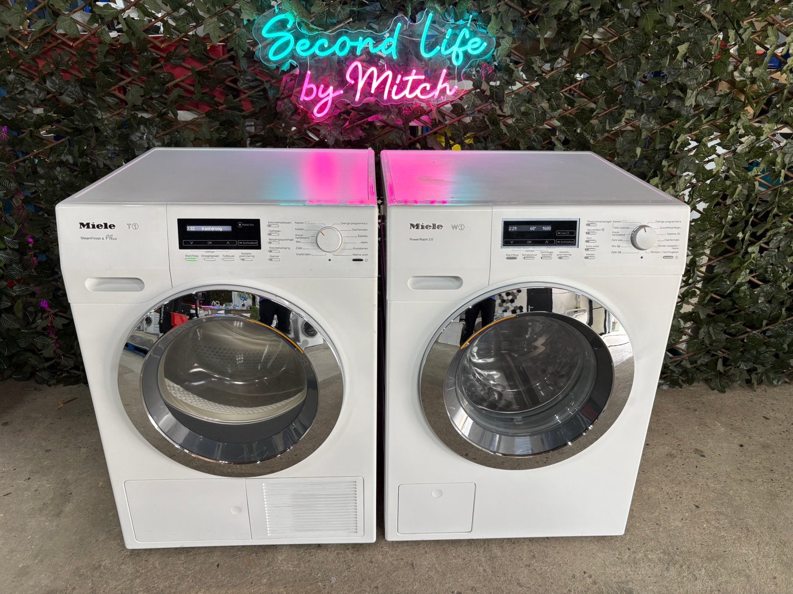 Miele W1 + T1 Wasmachine & Warmtepompdroger set, 8 tot 10 kg, Ophalen, Refurbished