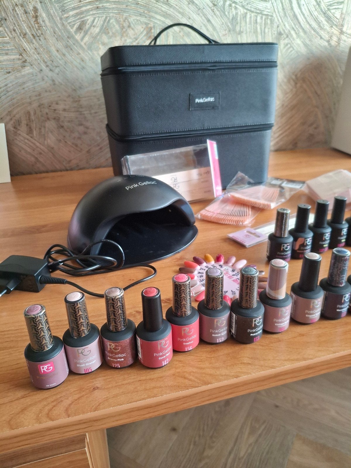 prachtige starterset Pink Gellac, Ophalen of Verzenden, Zo goed als nieuw, Overige kleuren, Handen en Nagels