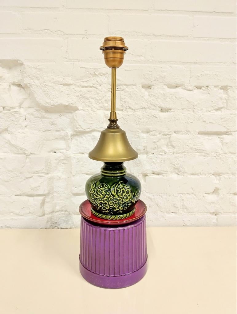 Lamp keramiek bloempot schotel West Germany vintage design, Vintage, Ophalen of Verzenden, Zo goed als nieuw, Overige materialen