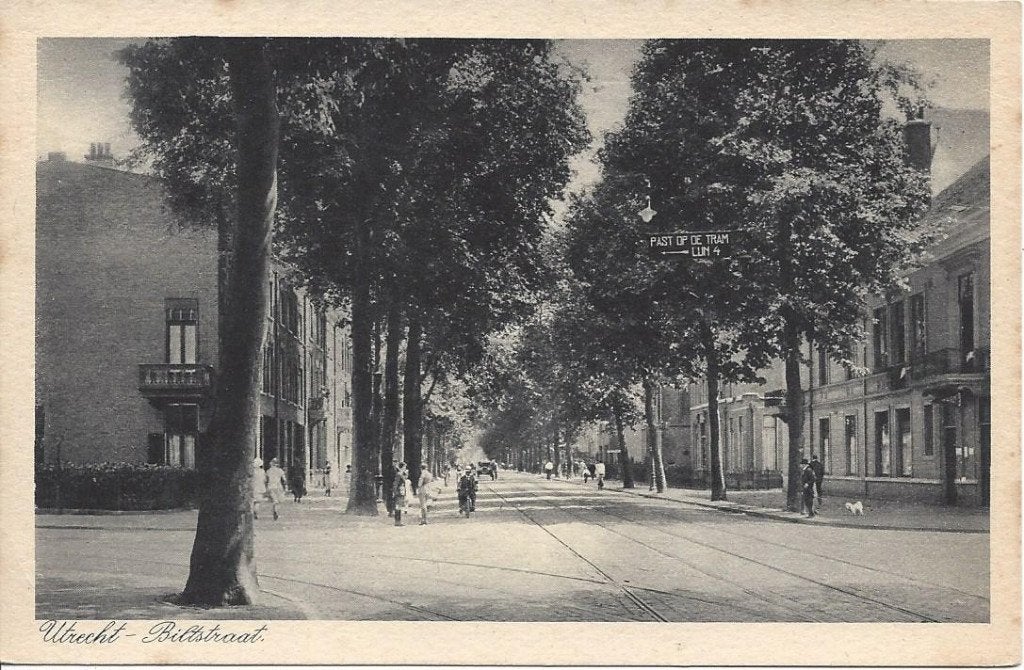Utrecht, Biltstraat met Volk en Tramspoor, Ophalen of Verzenden, Voor 1920, Ongelopen, Utrecht