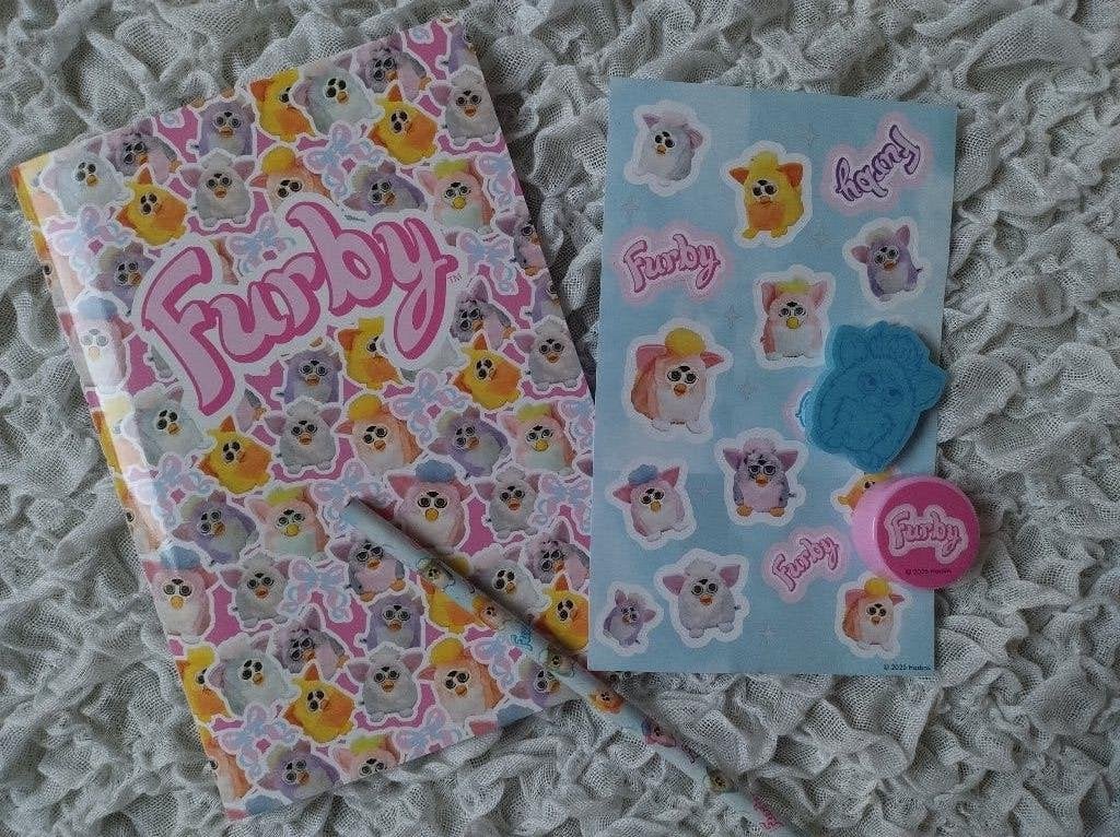 Furby stationary set schrift stickers notebook 90s y2k, Ophalen of Verzenden, Nieuw