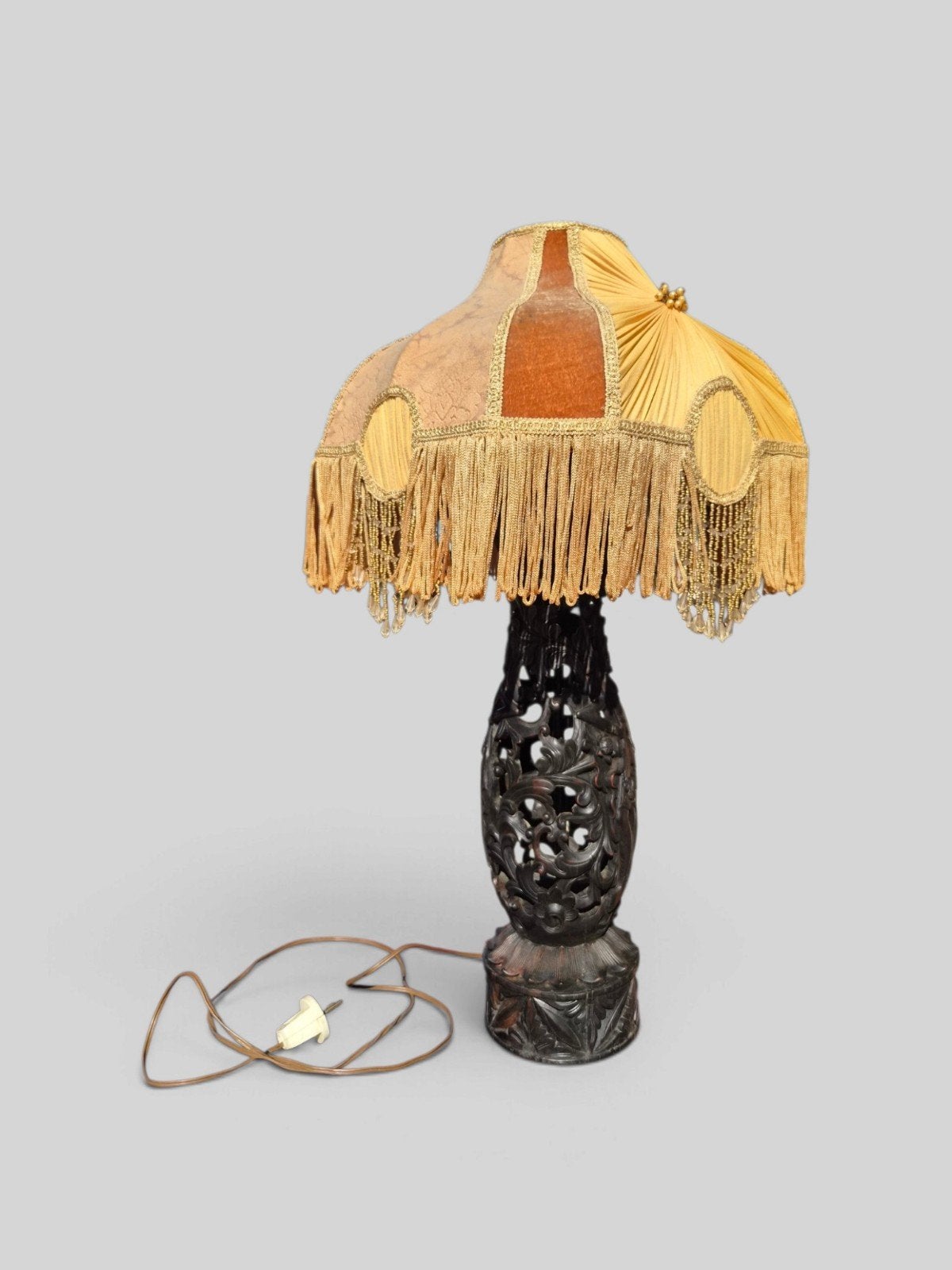 vintage handgesneden oosterse lamp, Antiek en Kunst, Ophalen of Verzenden