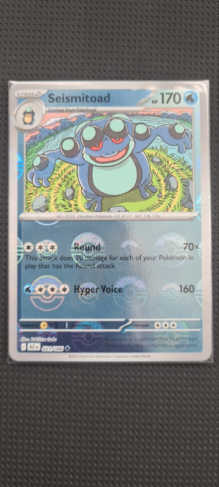 Pokekon kaart seismitoad 21 pokébal, Ophalen of Verzenden, Zo goed als nieuw