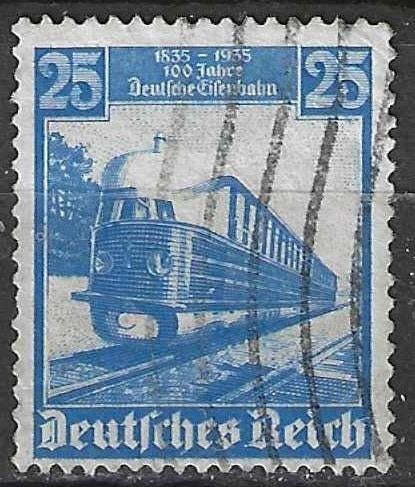Duitsland 1935 - Yvert 541 - De Vliegende Hamburger (ST), Verzenden, 1990 tot heden, Gestempeld