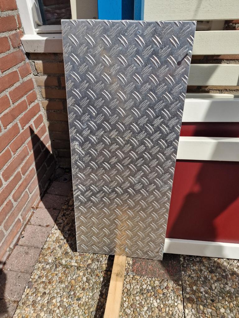 Aluminium Traanplaat en Drempelhulp Aluminium Traanplaat, Ophalen of Verzenden, Zo goed als nieuw, Aluminium
