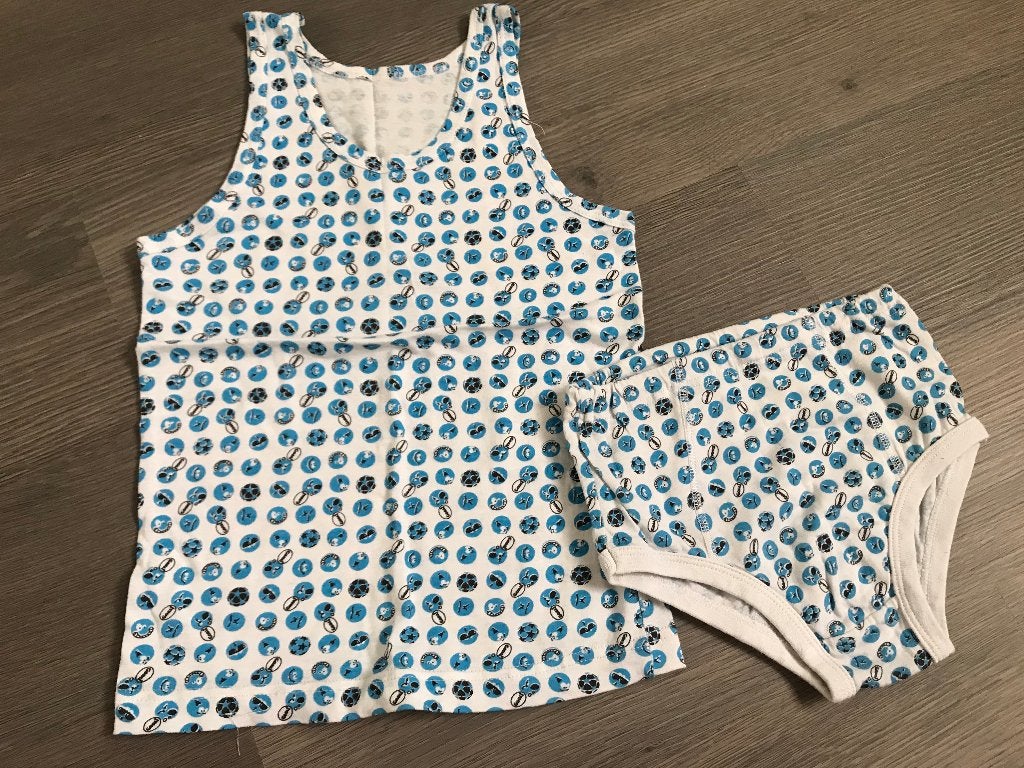 Jongens ondergoed delfts blauw hemd en onderbroek 122-128, Ophalen of Verzenden, Nieuw, Jongen, Nacht- of Onderkleding