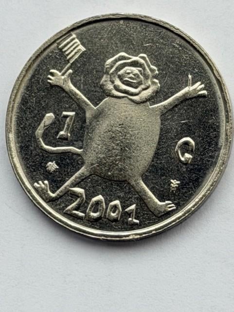 Koninkrijksmunt Nederland 1 gulden 2001 laatste gulden, Ophalen of Verzenden, Koningin Beatrix, 1 gulden, Losse munt