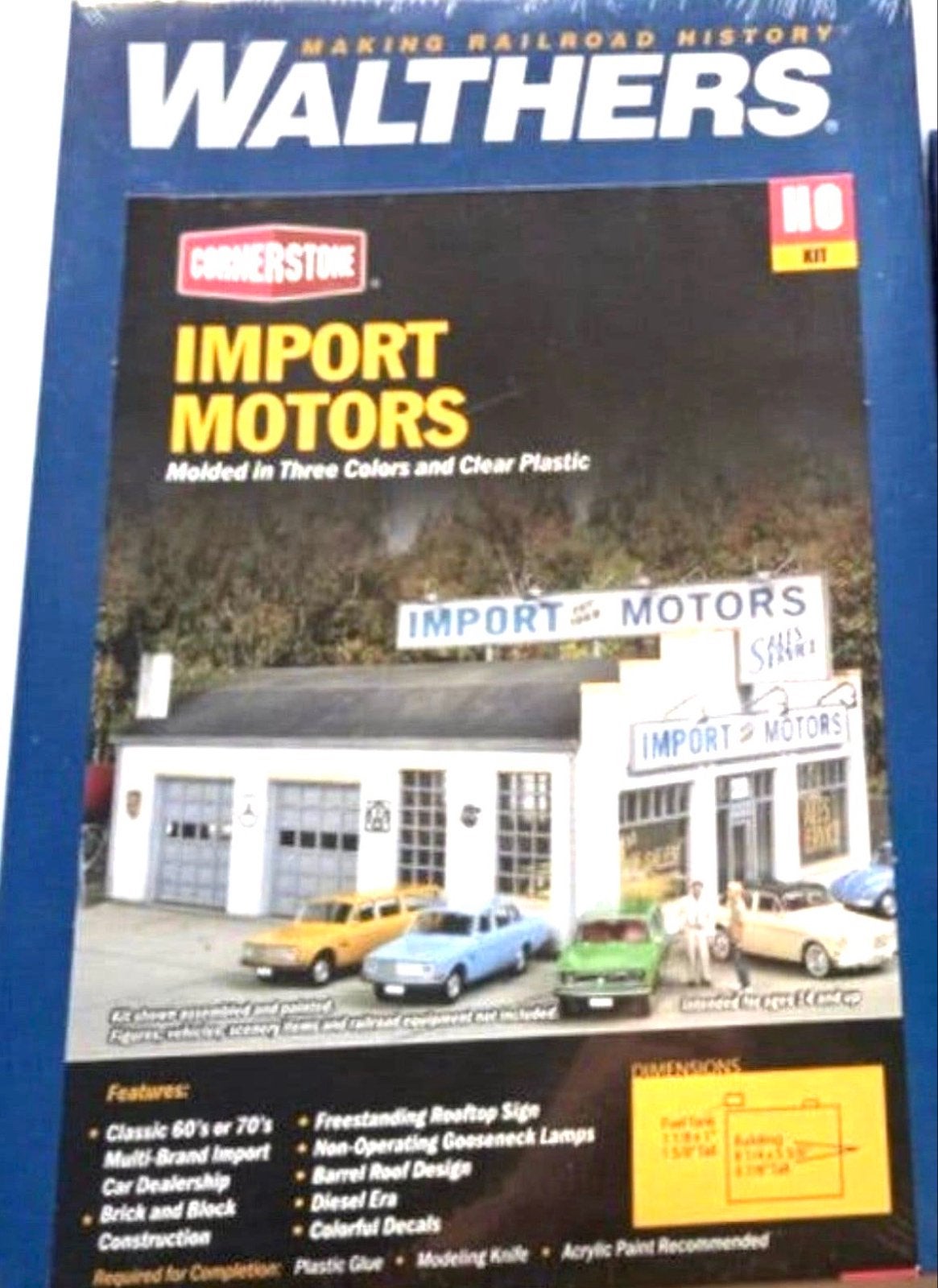 Walthers Cornerstone Import Motors HO Kit, Overige merken, 1:50 of kleiner, Overige typen, Nieuw