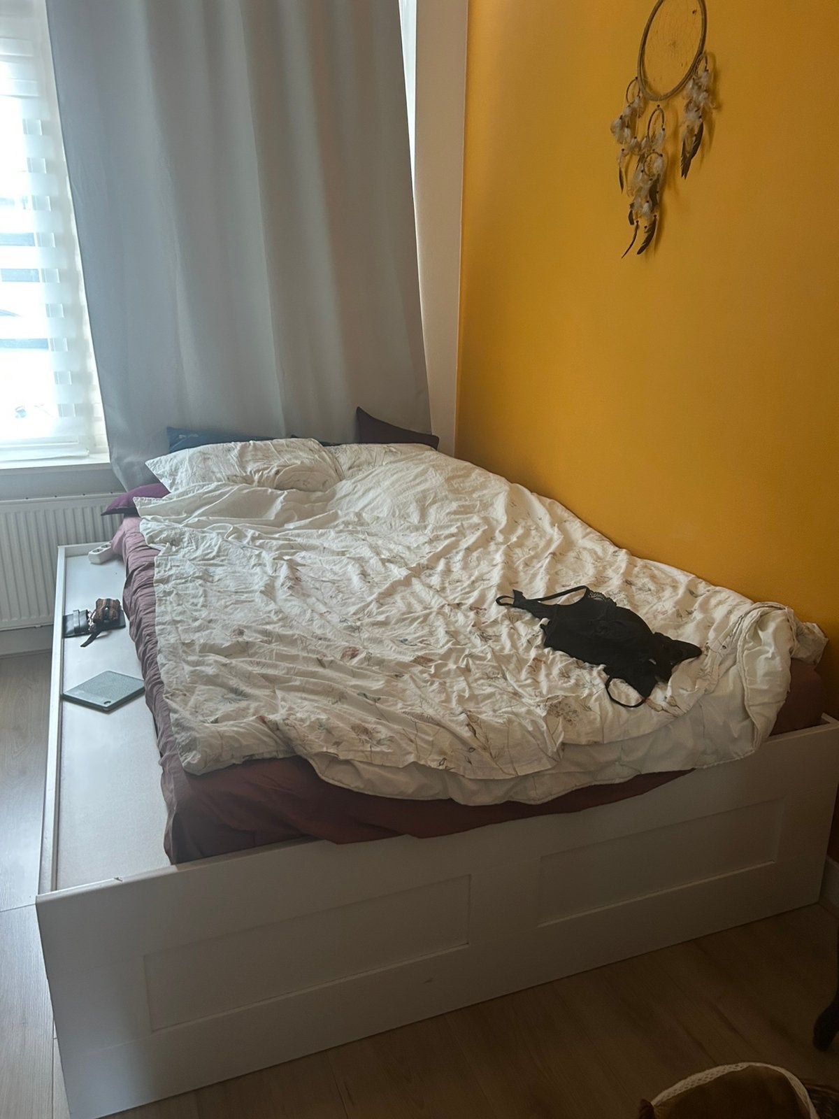 Wit ikea bedframe, Ophalen, Gebruikt, Tweepersoons
