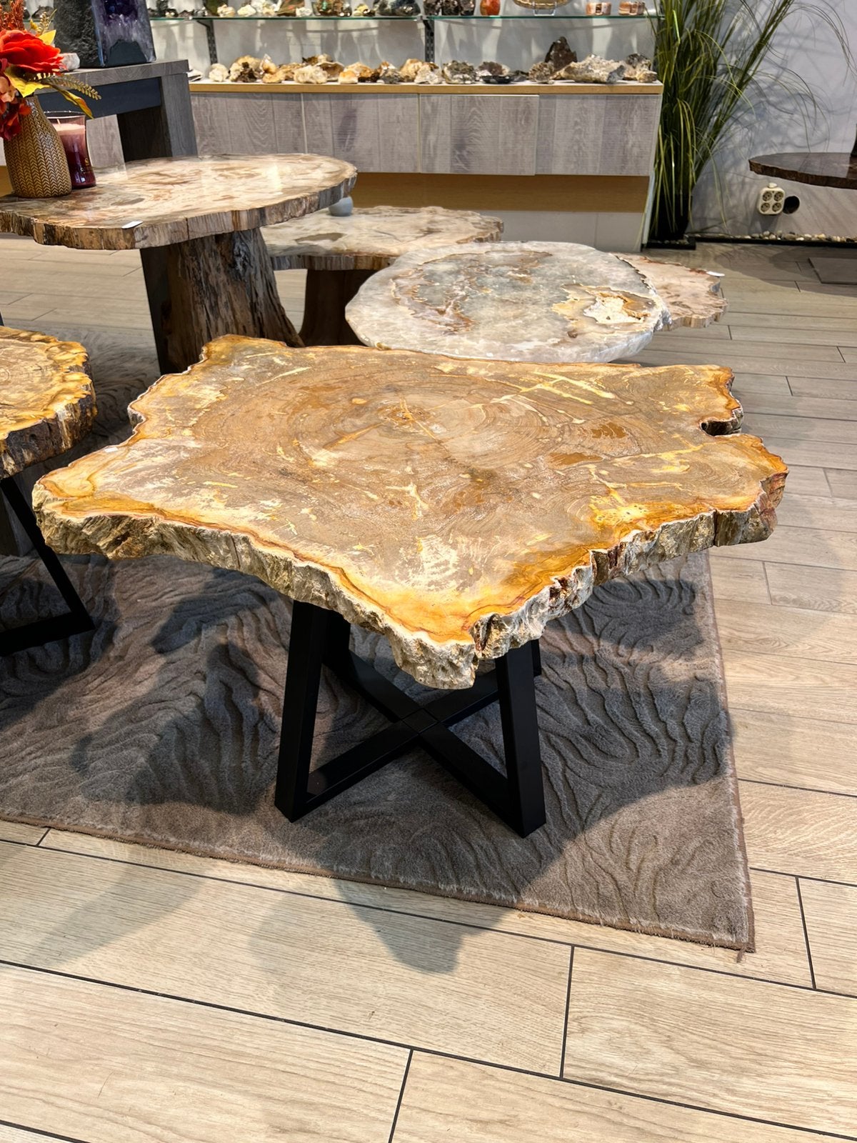 bijzondere salontafel van versteendhout rustieke vorm, Ophalen of Verzenden