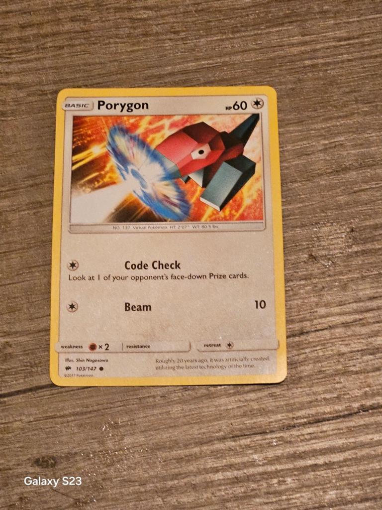 Porygon pokemon kaart, Ophalen of Verzenden, Gebruikt, Losse kaart